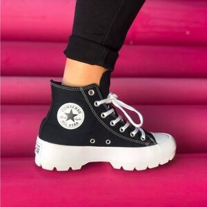 Converse Black and White Platform Sneakers